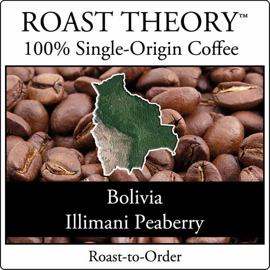 You'll love Bolivia Illimani Peaberry 100% Single-Origin Coffee by ROAST THEORY available in whole bean or fresh ground as light roast, medium roast and dark roast.