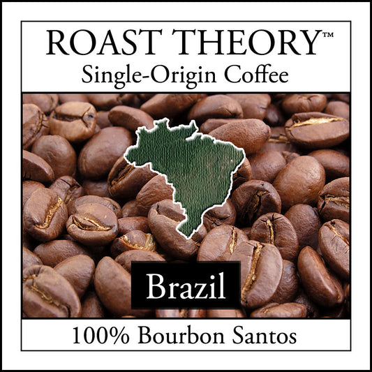 You'll love Brazil 100% Bourbon Santos Coffee by ROAST THEORY available in light roast, medium roast and dark roast as whole bean or fresh ground.