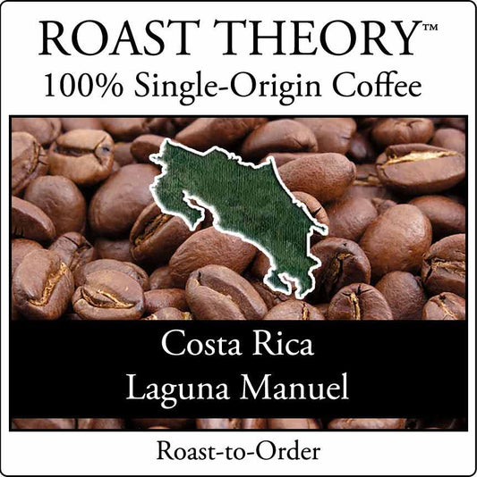 You'll love Costa Rica Laguna Manuel 100% Single-Origin Coffee by ROAST THEORY available in light roast, medium roast and dark roast as whole bean or fresh ground.